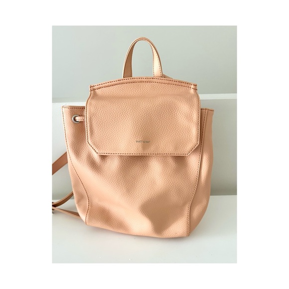 Matt & Nat Handbags - Matt & Nat Peach Vegan Leather Backpack